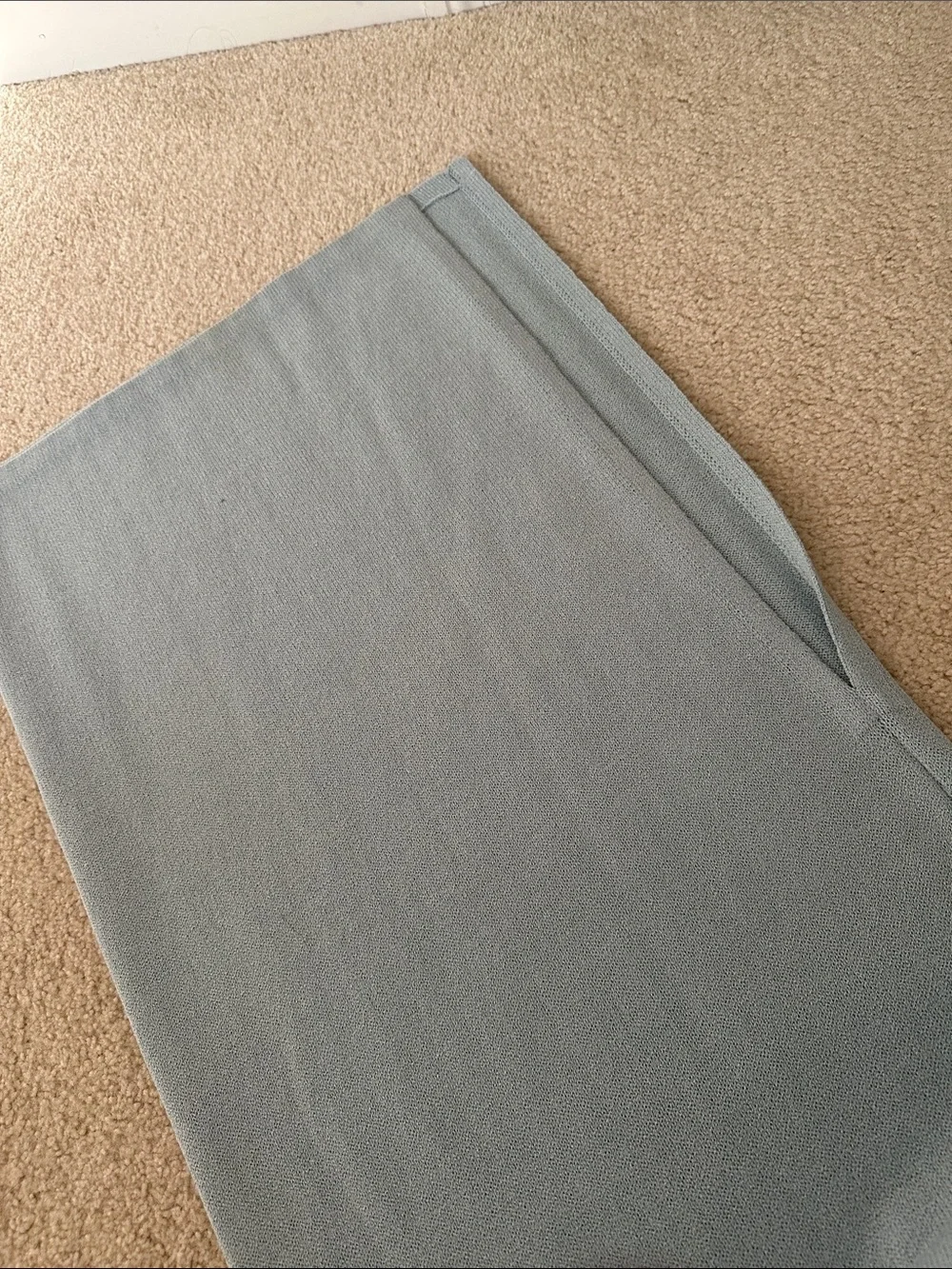 St. John Evening Soft sky Blue Knit Maxi Skirt